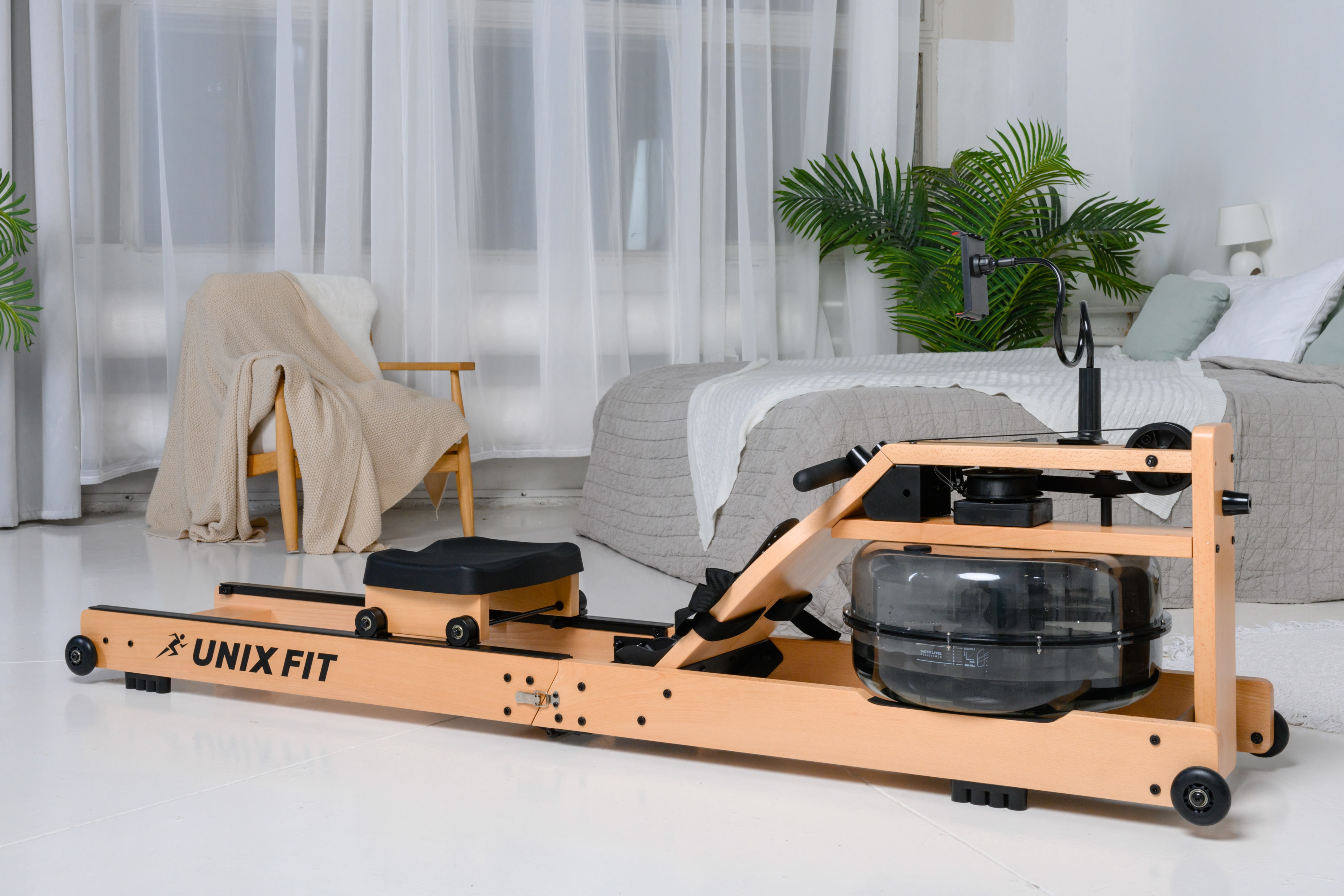 Гребной тренажер UNIX Fit Wood Rower Light