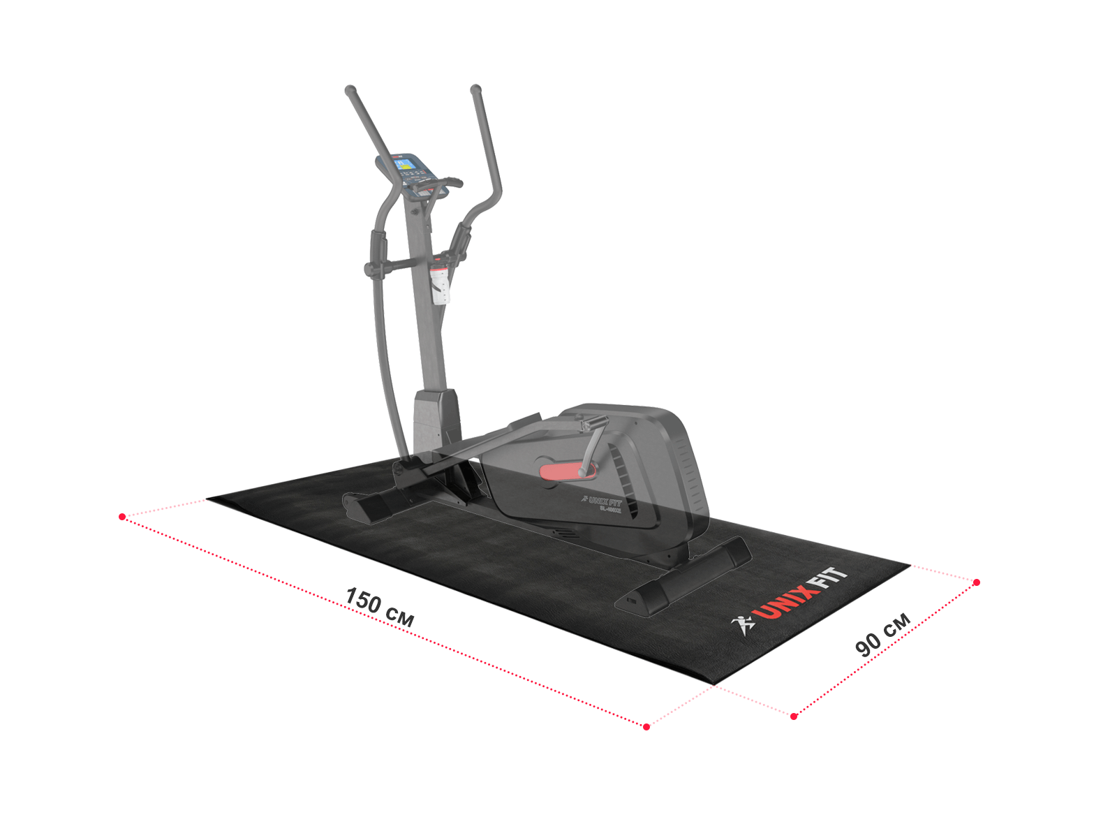 Коврик UNIX Fit для кардиотренажёров 150x90x0,6 см