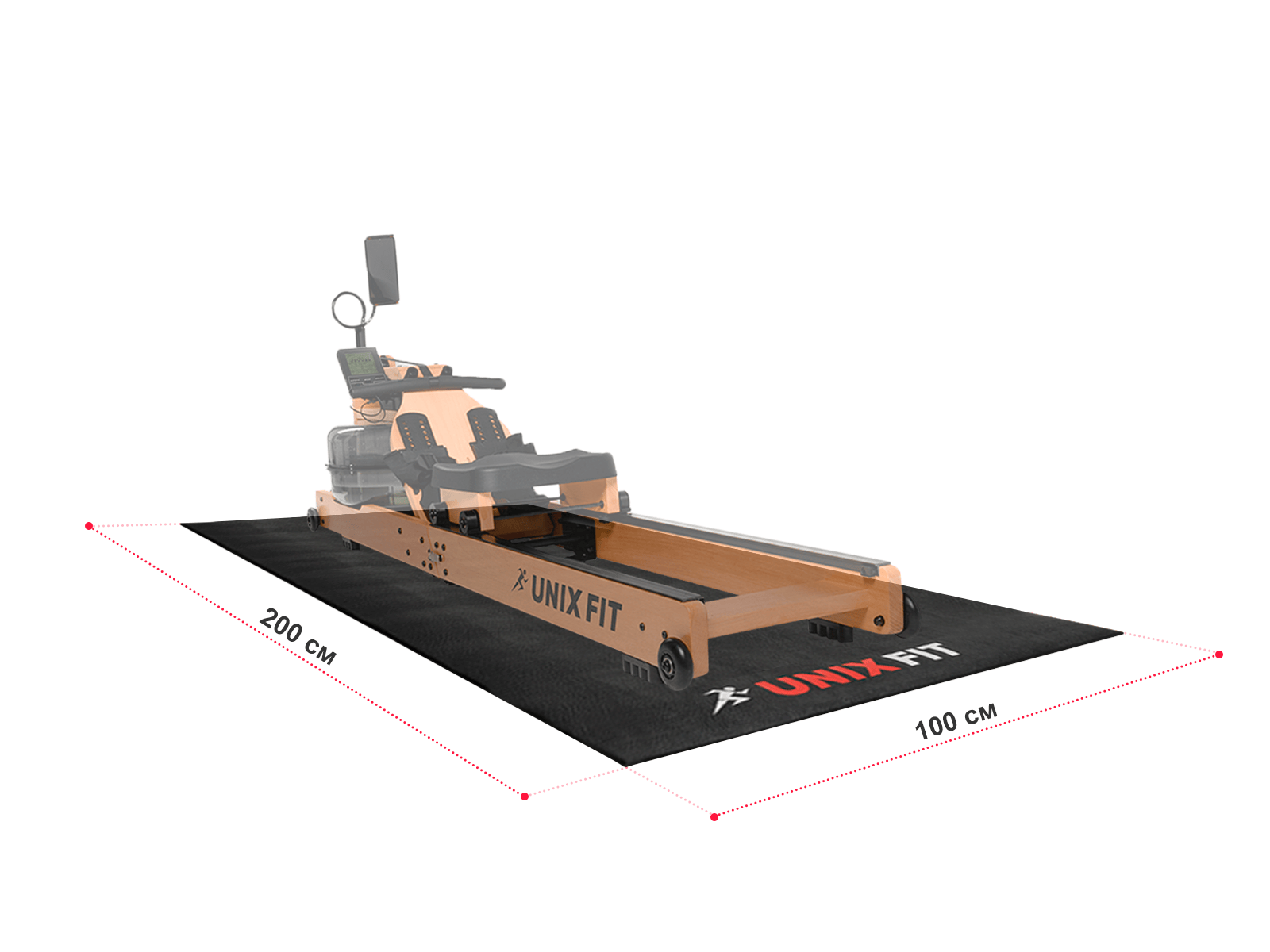 Коврик UNIX Fit для кардиотренажёров 200x100x0,6 см