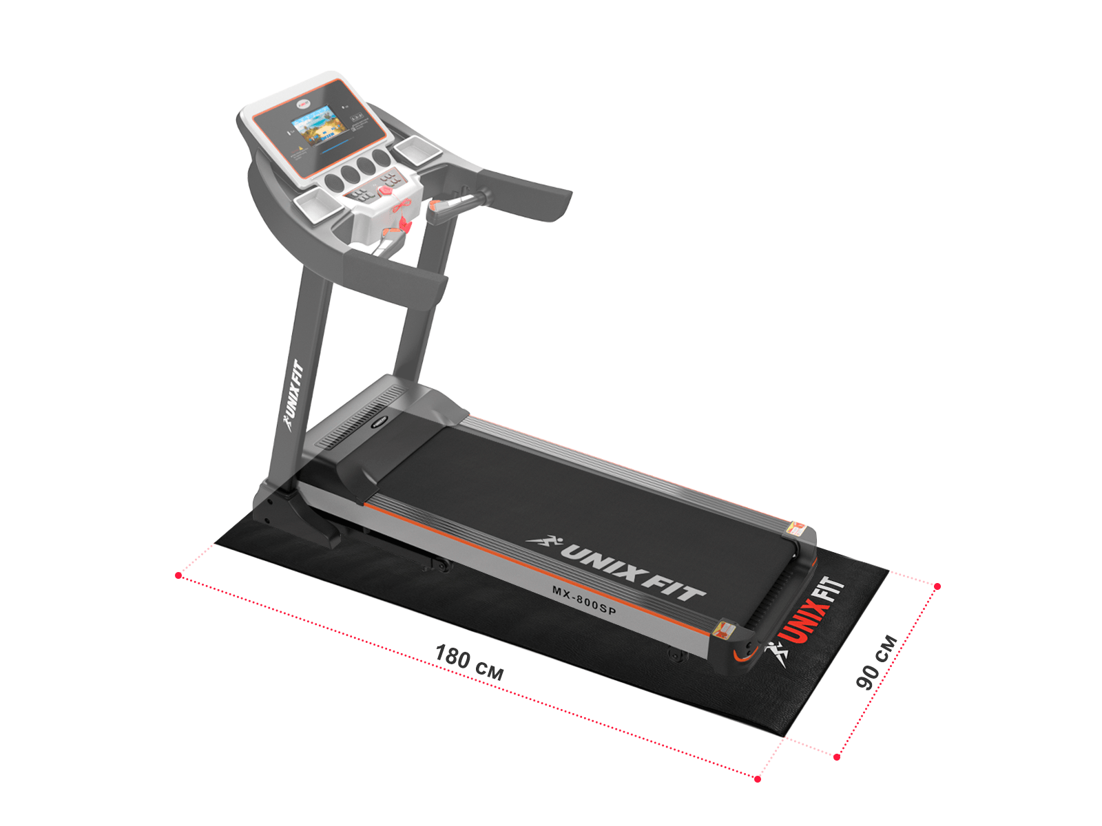 Коврик UNIX Fit для кардиотренажёров 180x90x0,6 см